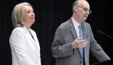 Two people on stage.