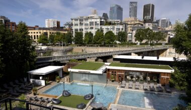 Outdoor pools at spa