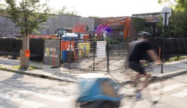 A construction site on the corner of Island St. and Augustin-Cantin St. in Pointe-St-Charles is emanating a foul odour, leading to numerous complaints from local residents Montreal, on Tuesday, July 21, 2026.
