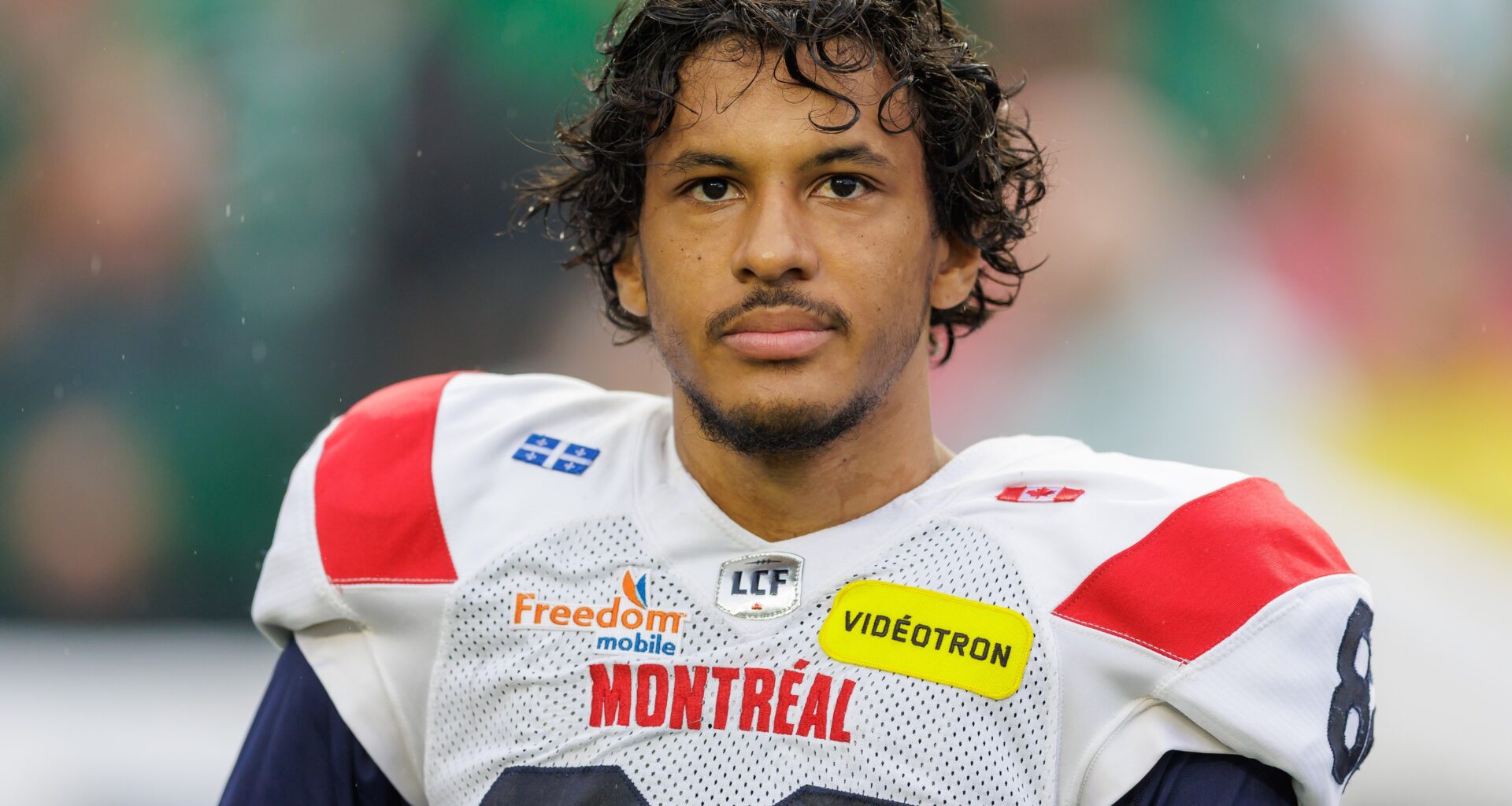 "I'm willing to outwork anyone on the field at any time," says Montreal Alouettes receiver Kaseem Ferdinand, on the sideline before a game against the Saskatchewan Roughriders at Mosaic Stadium in Regina on Sept. 13, 2025.