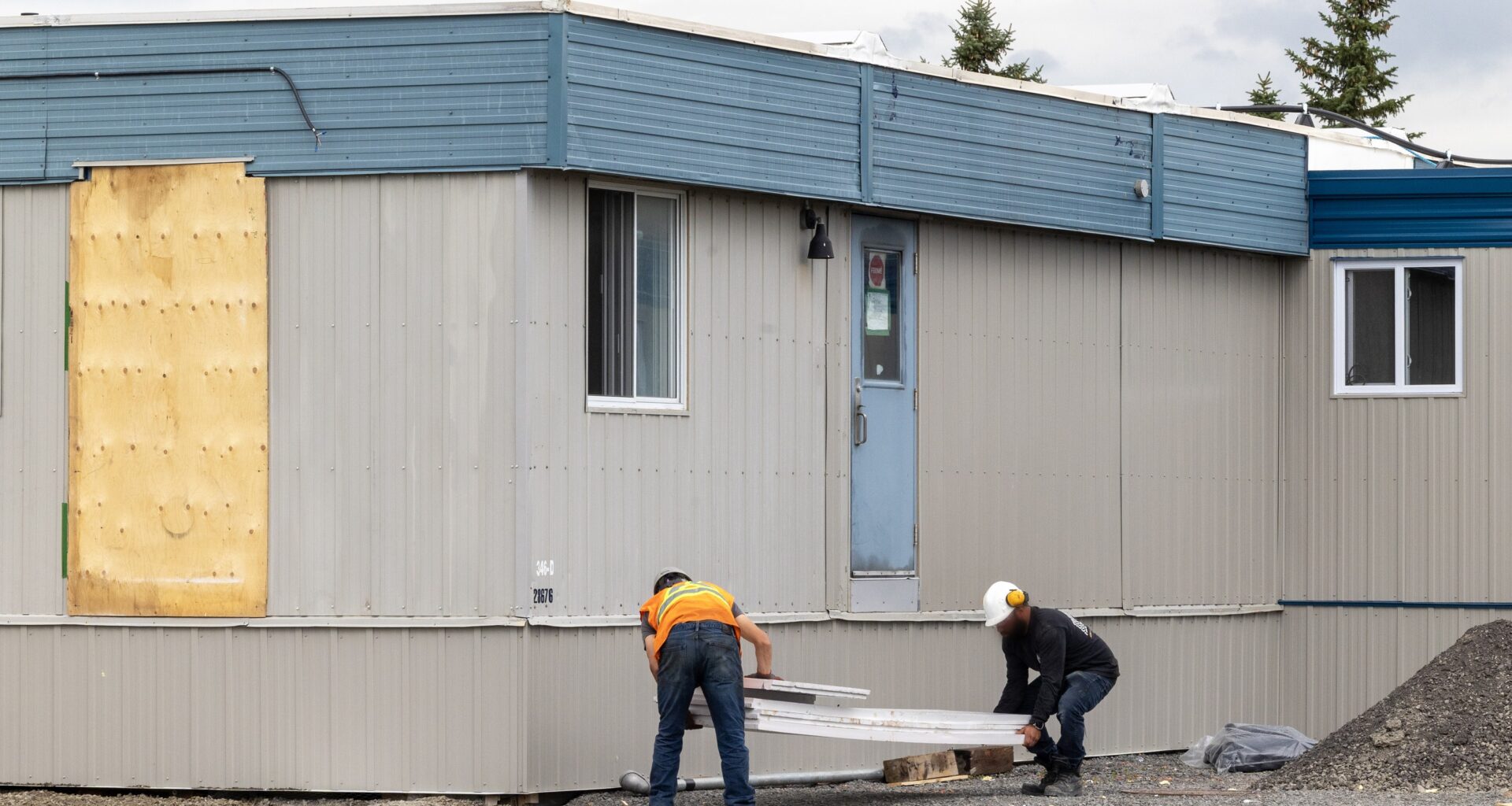 Modular housing for the unhoused is being built on the Hippodrome land in Montreal,