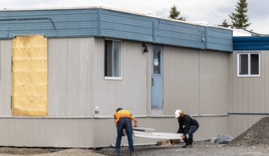 Modular housing for the unhoused is being built on the Hippodrome land in Montreal,