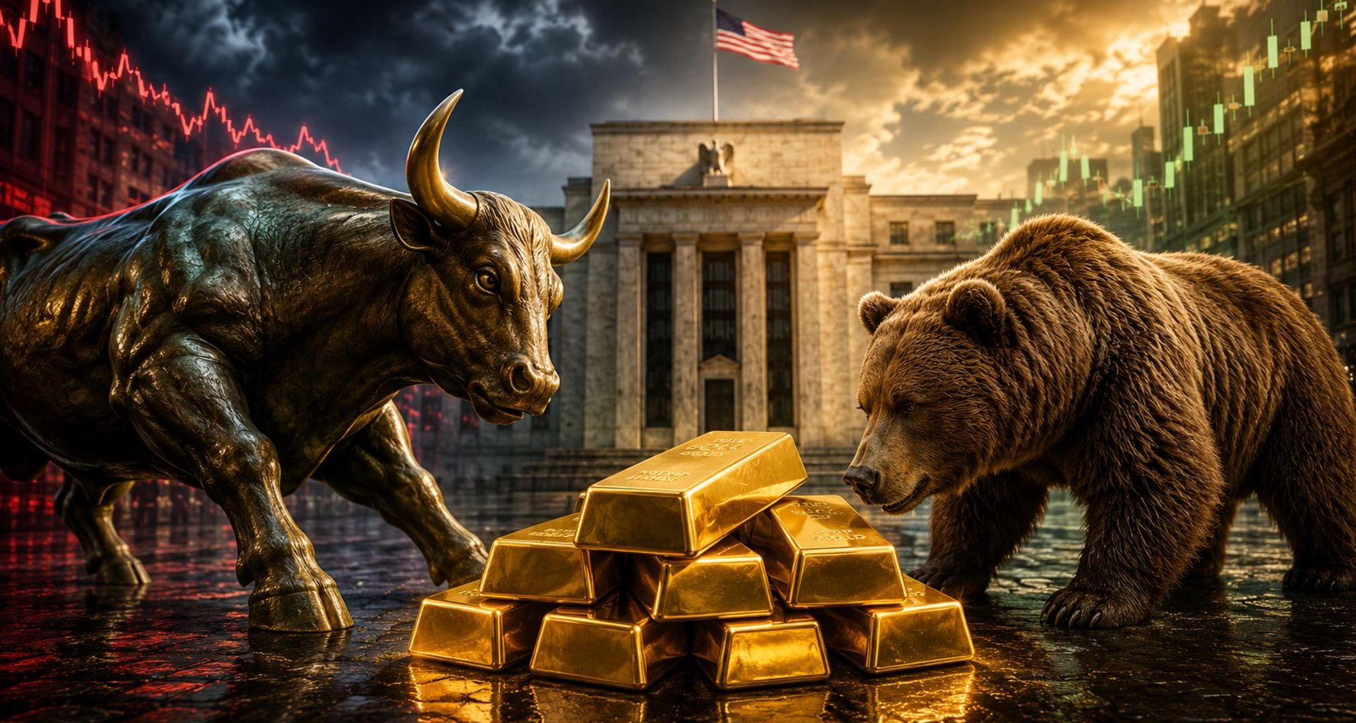 Wall Street cautious after gold’s lack of follow-through, Main Street bullish with Fed decision on deck