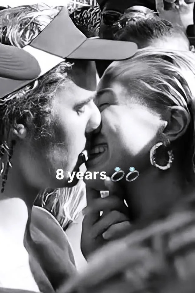 Hailey and Justin Bieber in an Instagram Stories post.Credit: Hailey Bieber/Instagram