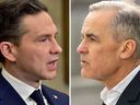 Conservative Leader Pierre Poilievre, left, and Prime Minister Mark Carney.
