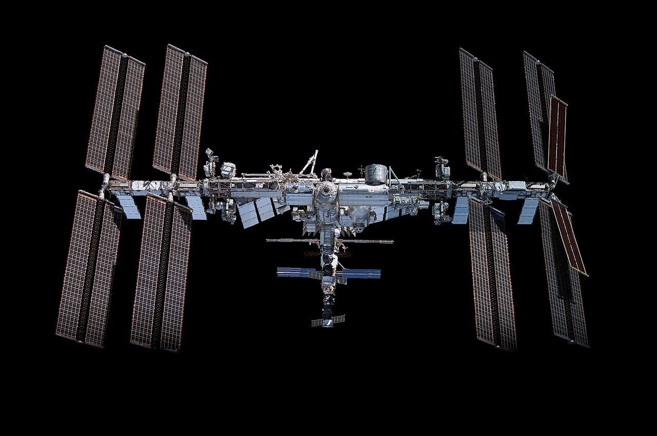 The International Space Station, where the muscle wasting studied by Dr Kamal's team plays out in orbit, a challenge that grows as missions push on towards the Moon and Mars (Credit: NASA)