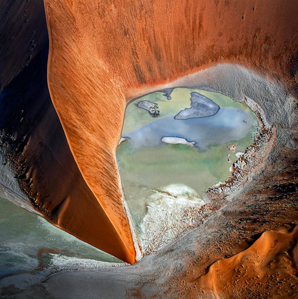 Third place: Barbara Brown, Australia. Mud Trees - Flooding of Sossusvlei due to heavy rains generated tree patterns.