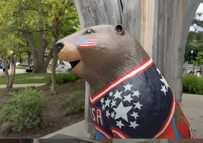 Someone Destroyed This US- Themed Beaver in Toronto Park