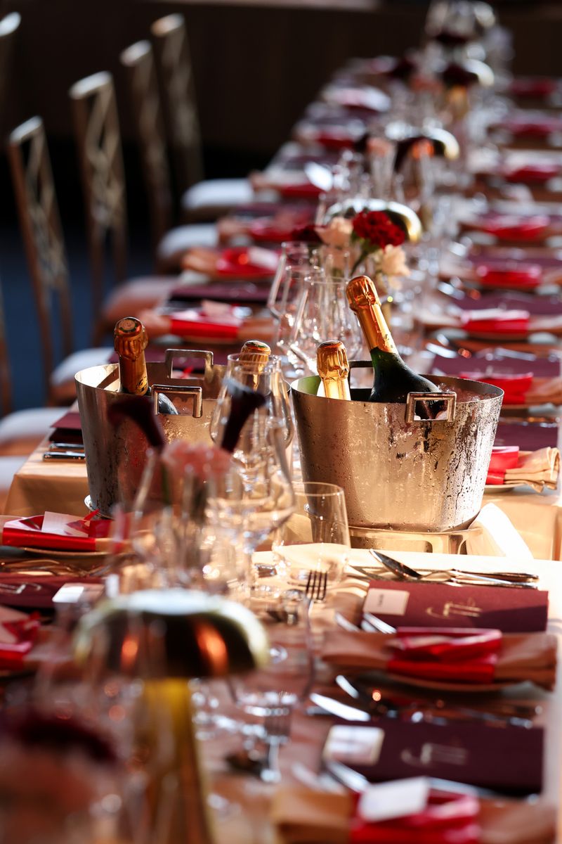 Guests enjoy dinner prepared by chef Marcel Ravin and dessert created by pastry chef Cédric Grolet.