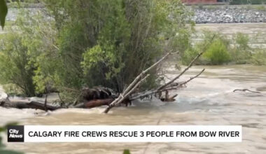 Calgary fire crews rescue 3 people from Bow River