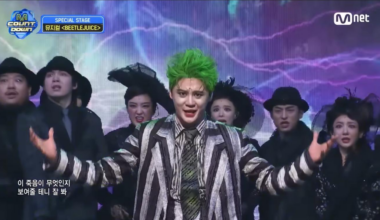 Singer and musical theater actor Kim Jun-su performs a musical number from