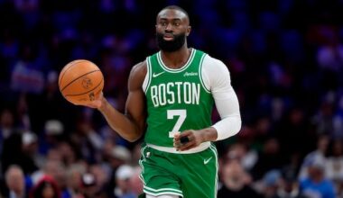 Jaylen Brown getting traded by Celtics to 76ers for Paul George, draft picks