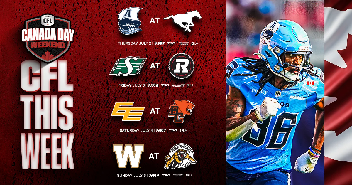 CFL Schedule Today July 2: Toronto Argonauts vs Calgary Stampeders