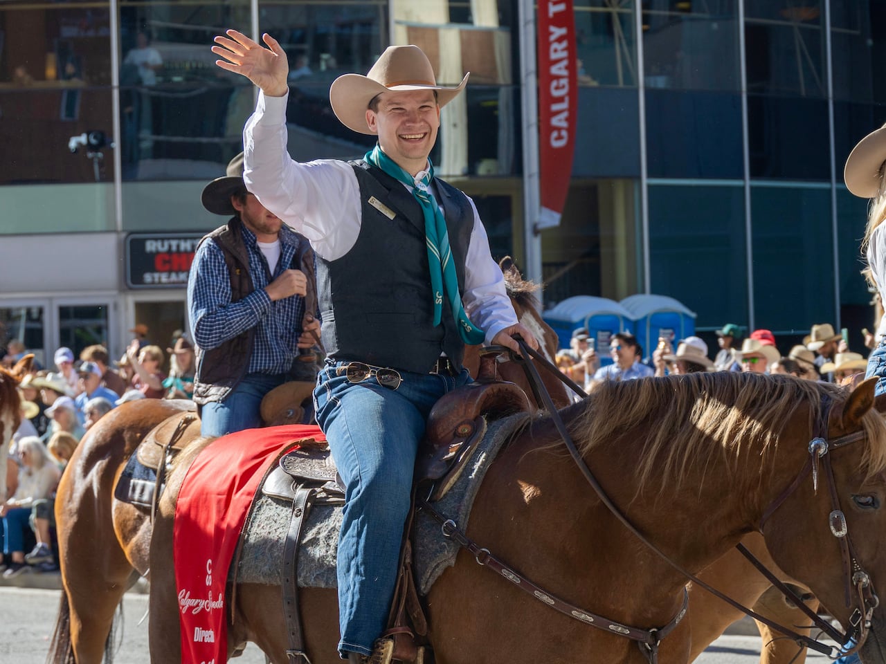 A man on horseback.