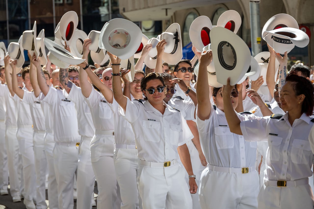 People in white.