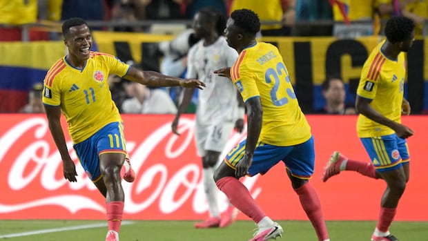 Colombia edges Ghana, advances to face Switzerland in Vancouver for spot in World Cup quarterfinals