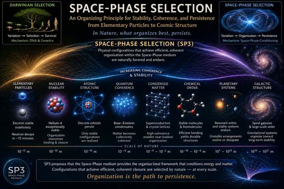Scientist Announces discovery of “Space-Phase Selection”, as an organizing principle of nature.