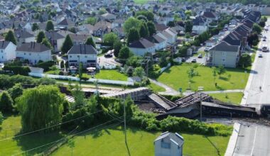 Train derails northeast of Montreal, police say no injuries