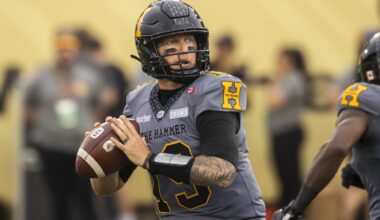 Veteran quarterbacks Collaros, Mitchell both knocked out of Hamilton-Winnipeg game | NanaimoNewsNOW
