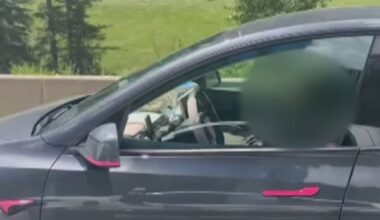 Viral video appears to show woman asleep behind the wheel on busy B.C. highway