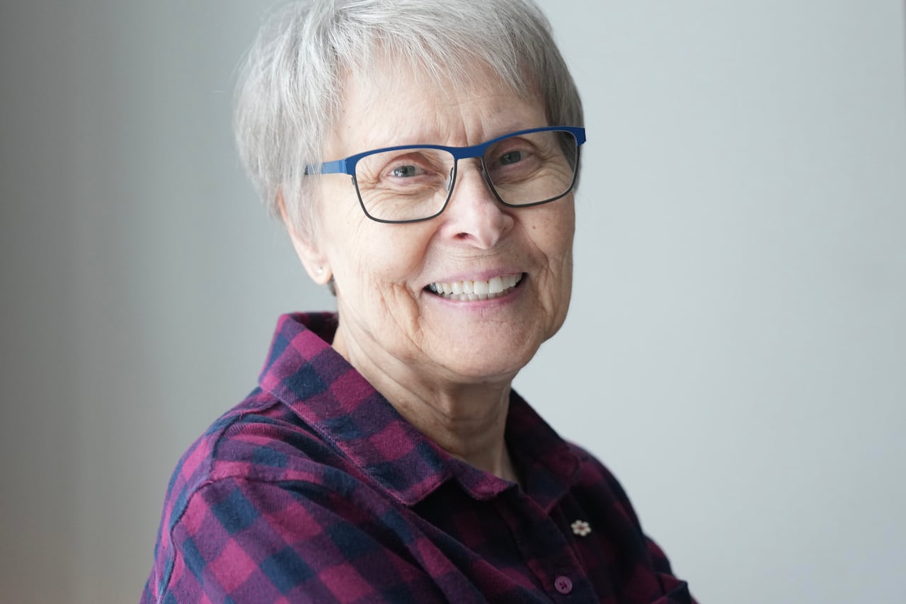 A cropped image of Roberta Bondar, seen as she poses for a photo in December 2025.