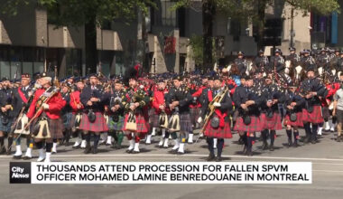 Thousands attend procession for fallen SPVM officer in Montreal