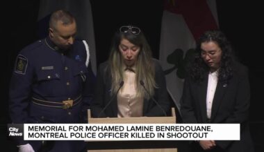 Memorial for fallen Montreal police officer Mohamed Lamine Benredouane