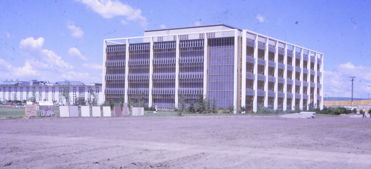 A large building with not much around it.