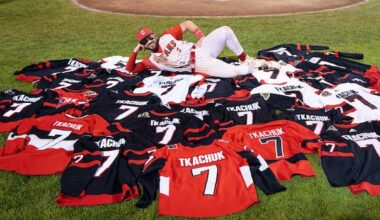 Dozens trade in Brady Tkachuk sweaters at Ottawa Titans game