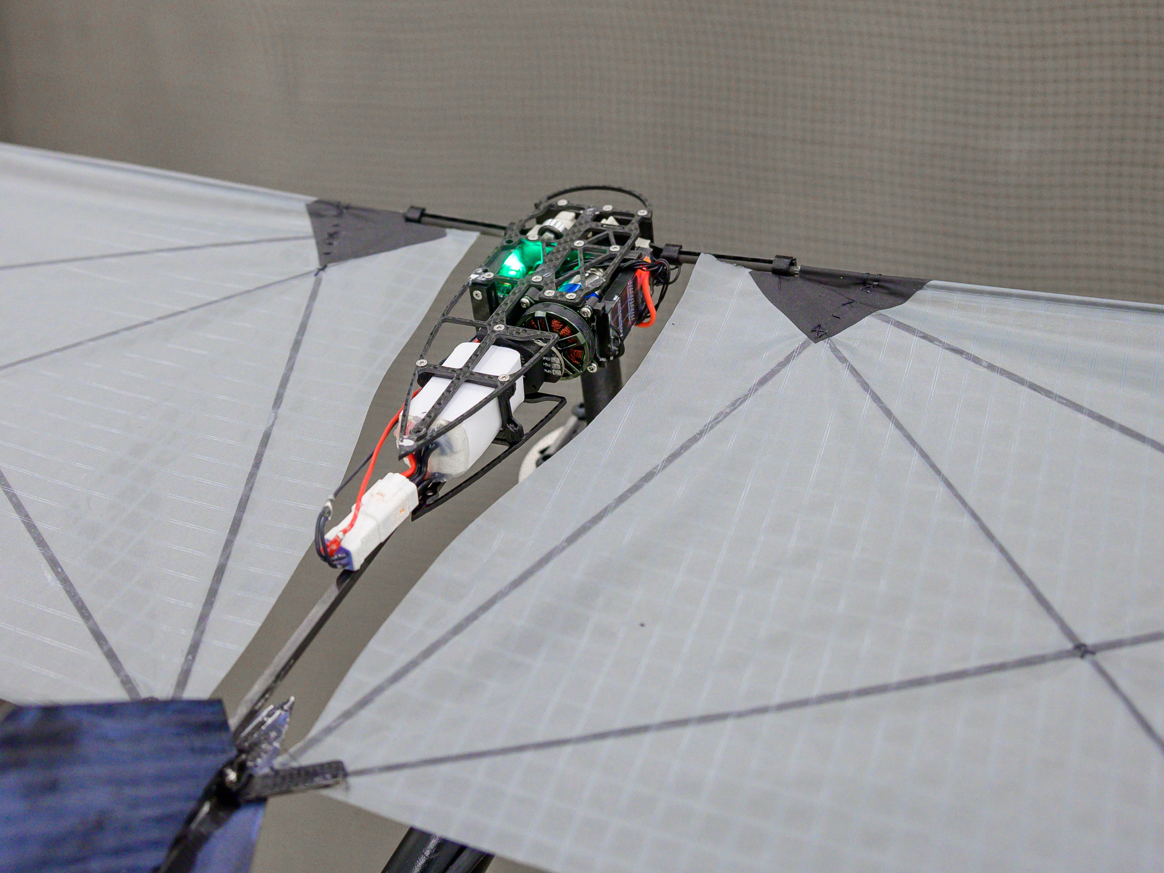 The robot's open body design keeps it neutrally buoyant in water, meaning it won't float to the surface or sink to the bottom. It just stays put in the water.