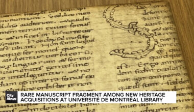 Rare manuscript fragment joins Montreal library collection