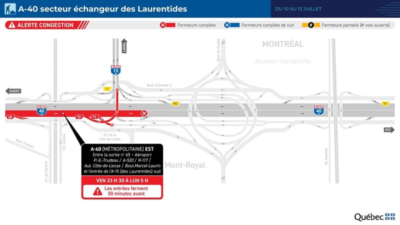 Map of highway closure