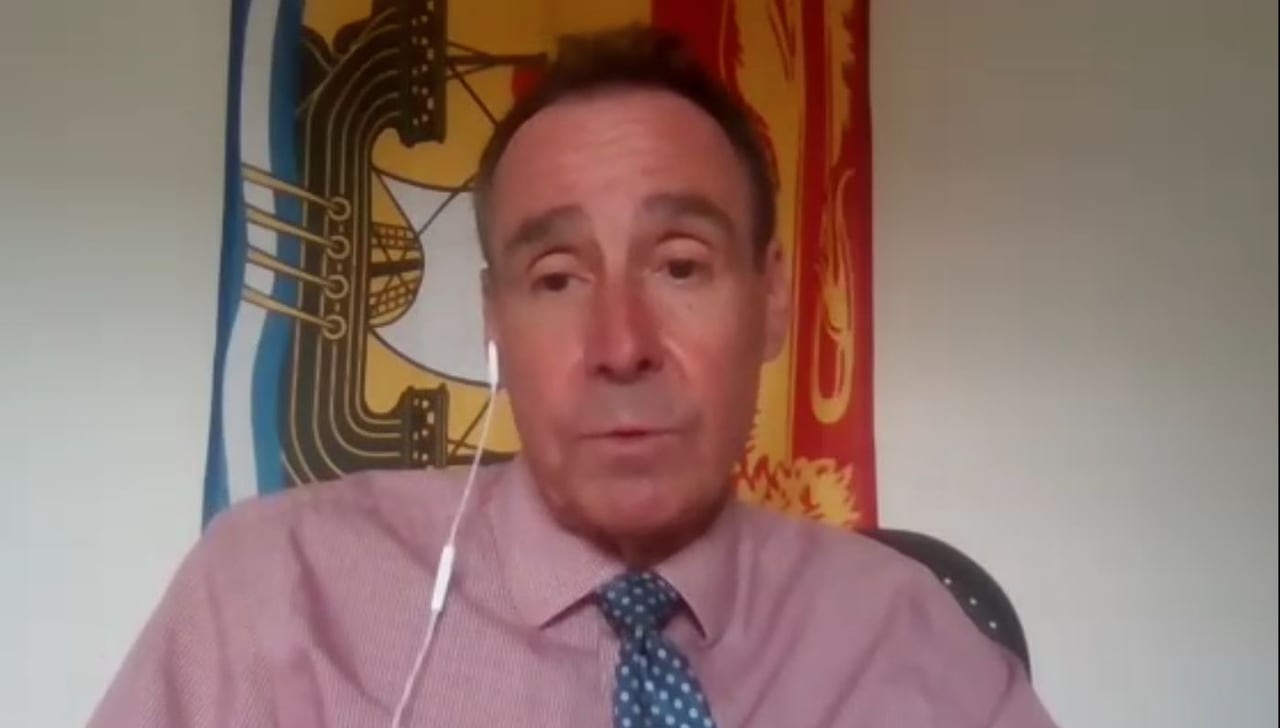 A man on a video call.