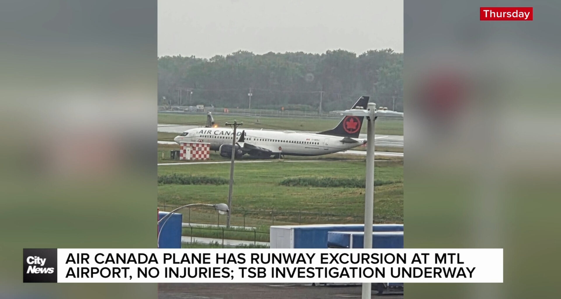 Air Canada plane veers off runway at Montreal airport
