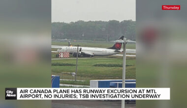 Air Canada plane veers off runway at Montreal airport
