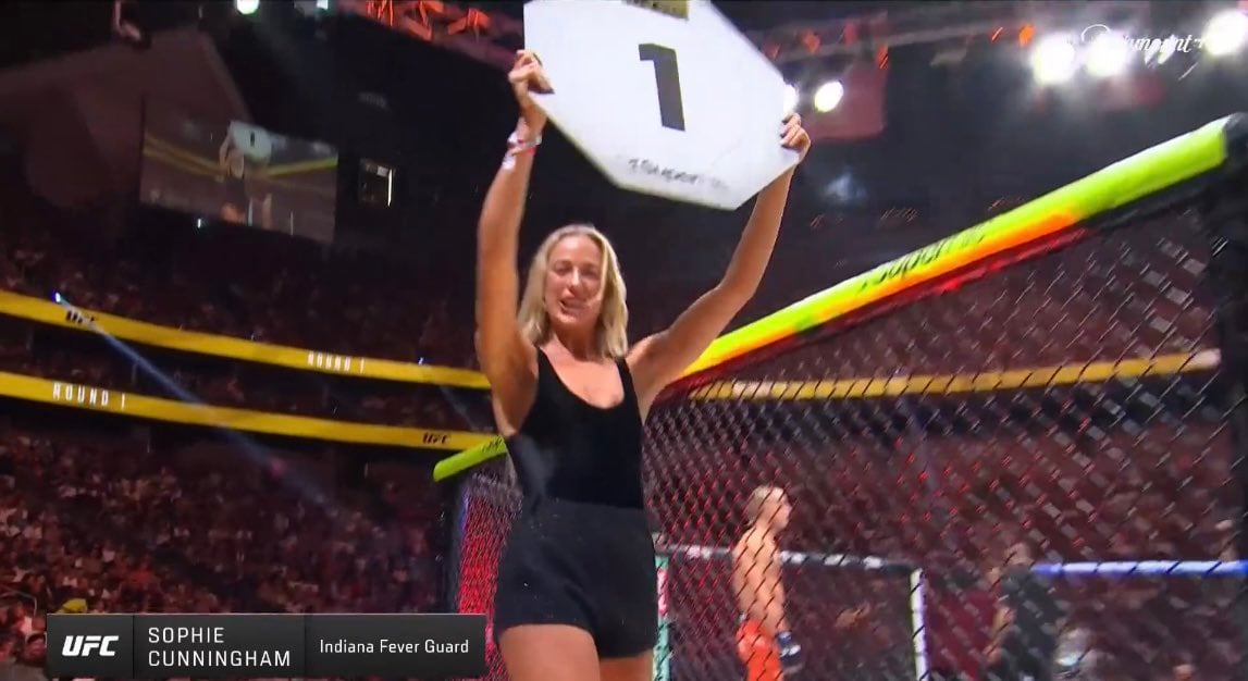 WNBA Star Sophie Cunningham Steals UFC 329 Spotlight As Surprise Ring Girl