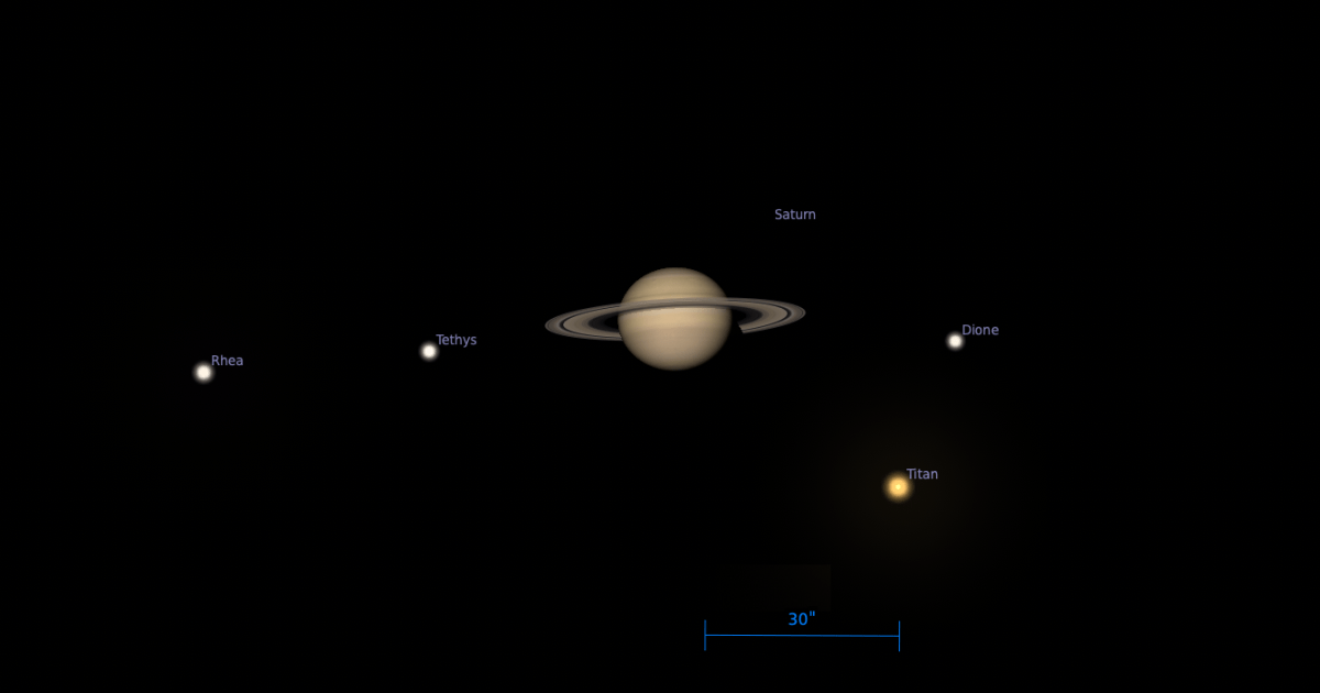 The Sky Today on Sunday, July 12: Titan sits near Saturn