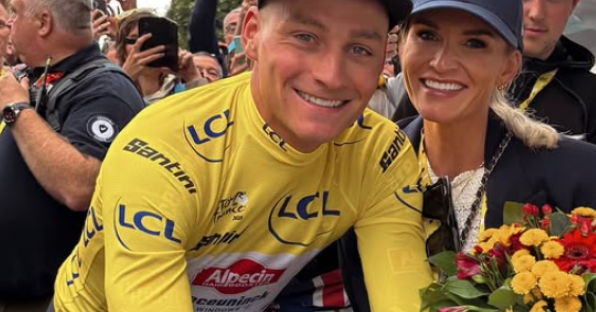 Roxanne Bertels, Mathieu van der Poel's girlfriend, at the Tour de France
