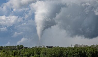 Several structures damaged after tornado passes through part of central Alberta hamlet