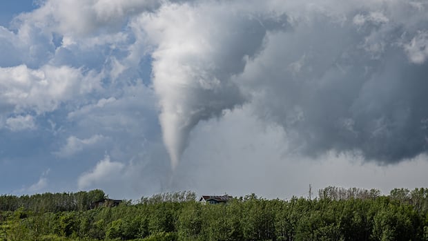 Several structures damaged after tornado passes through part of central Alberta hamlet