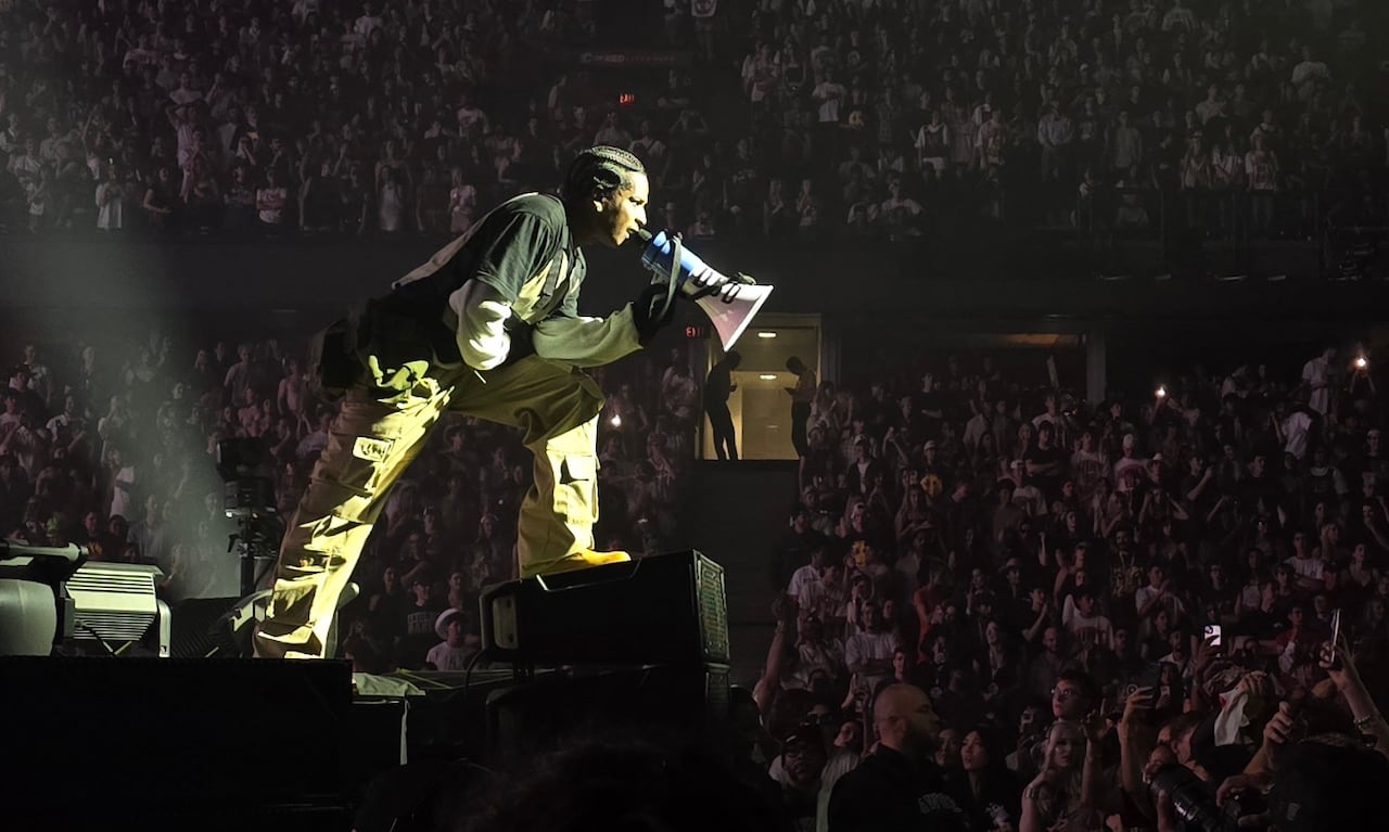 A musician performs during a concert.