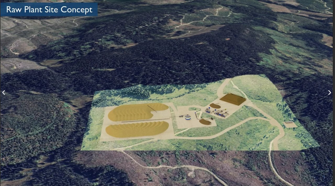 A computer graphic of a sand mine site.
