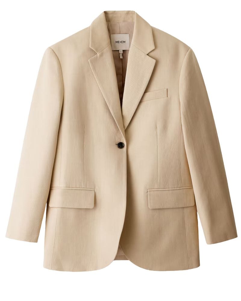 ME+EM Icon Oversized Blazer in Stone