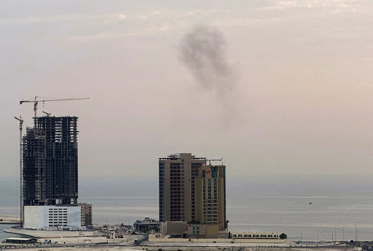 smoke above building
