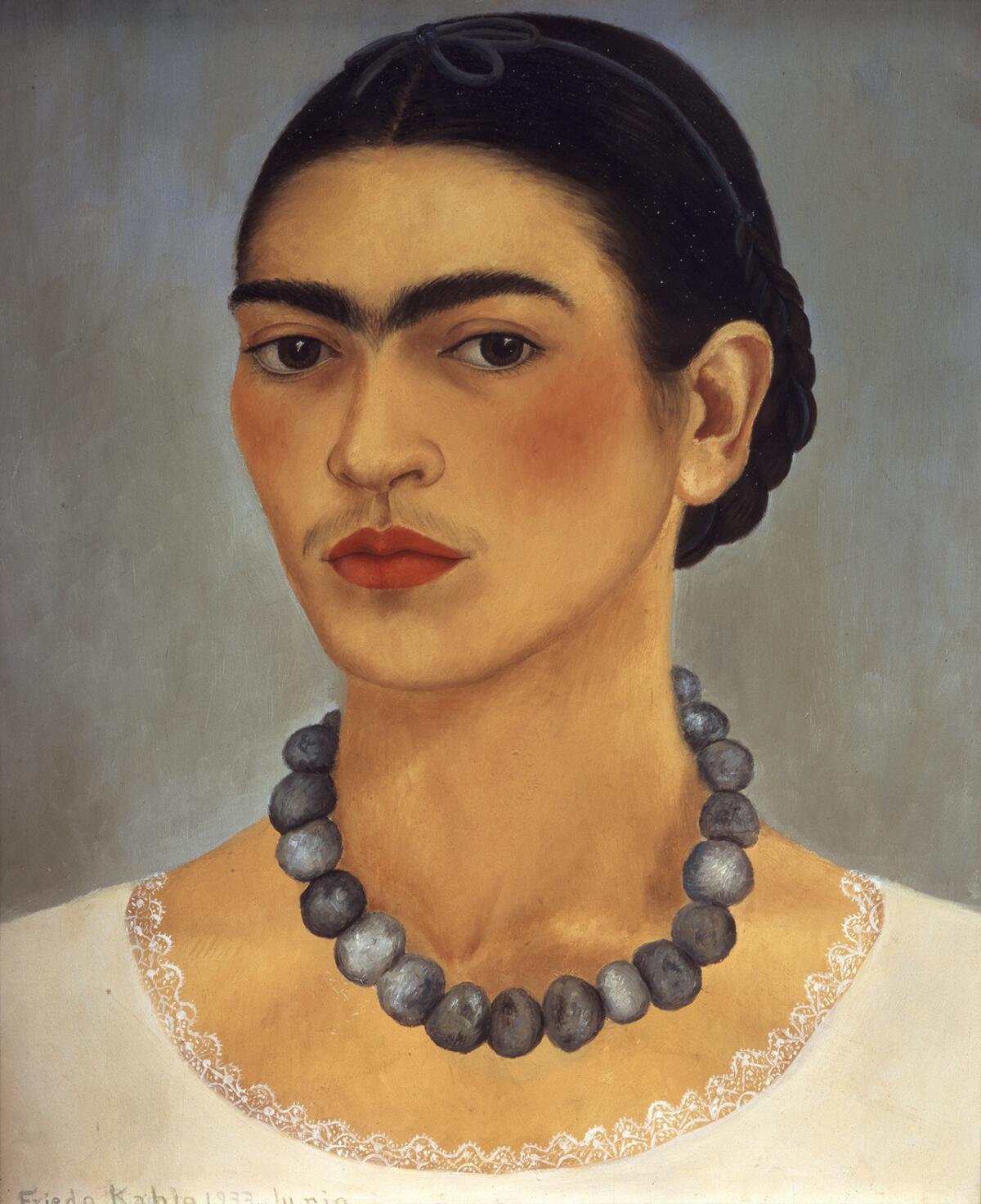 A painting of a woman.