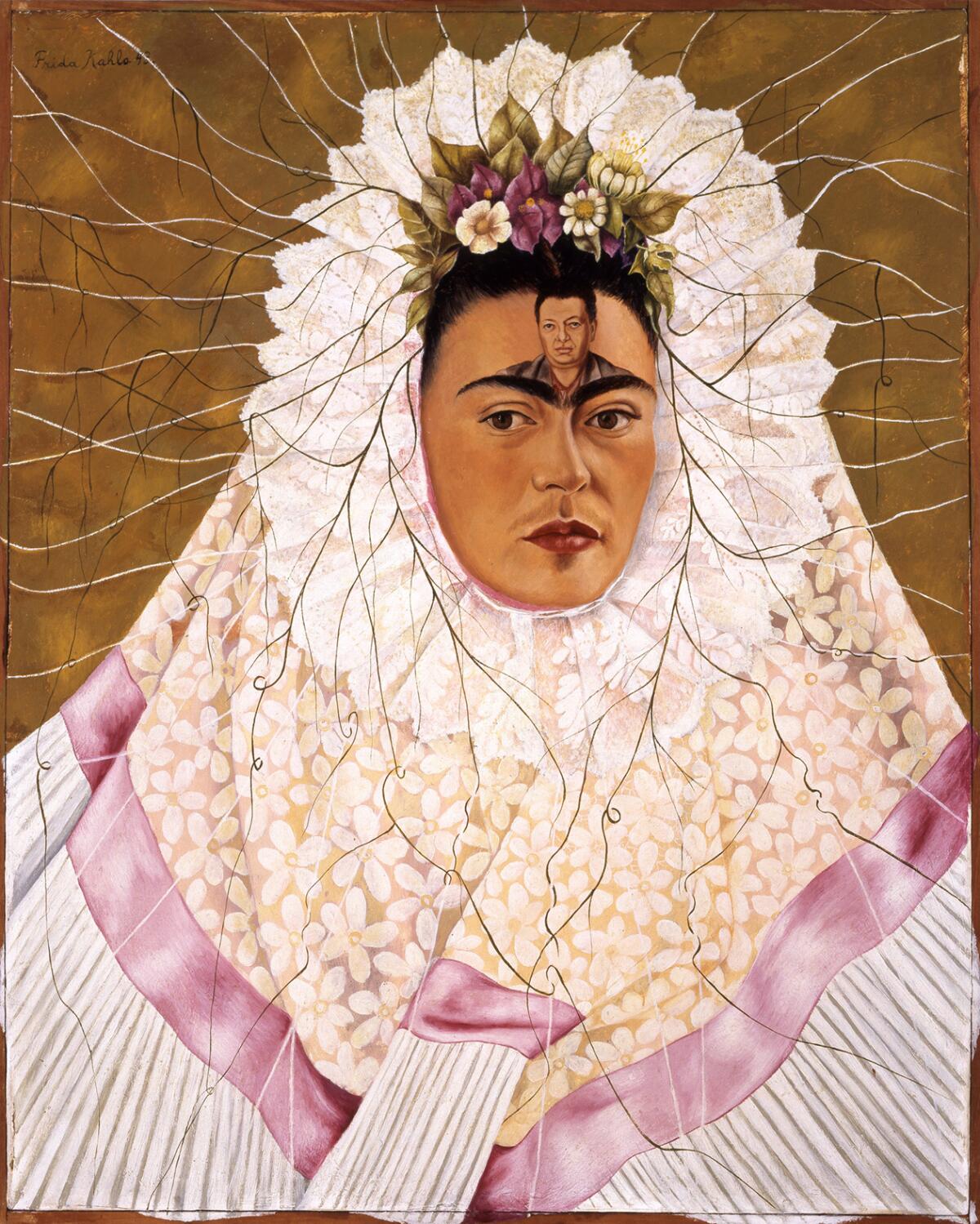 A painting of a woman.