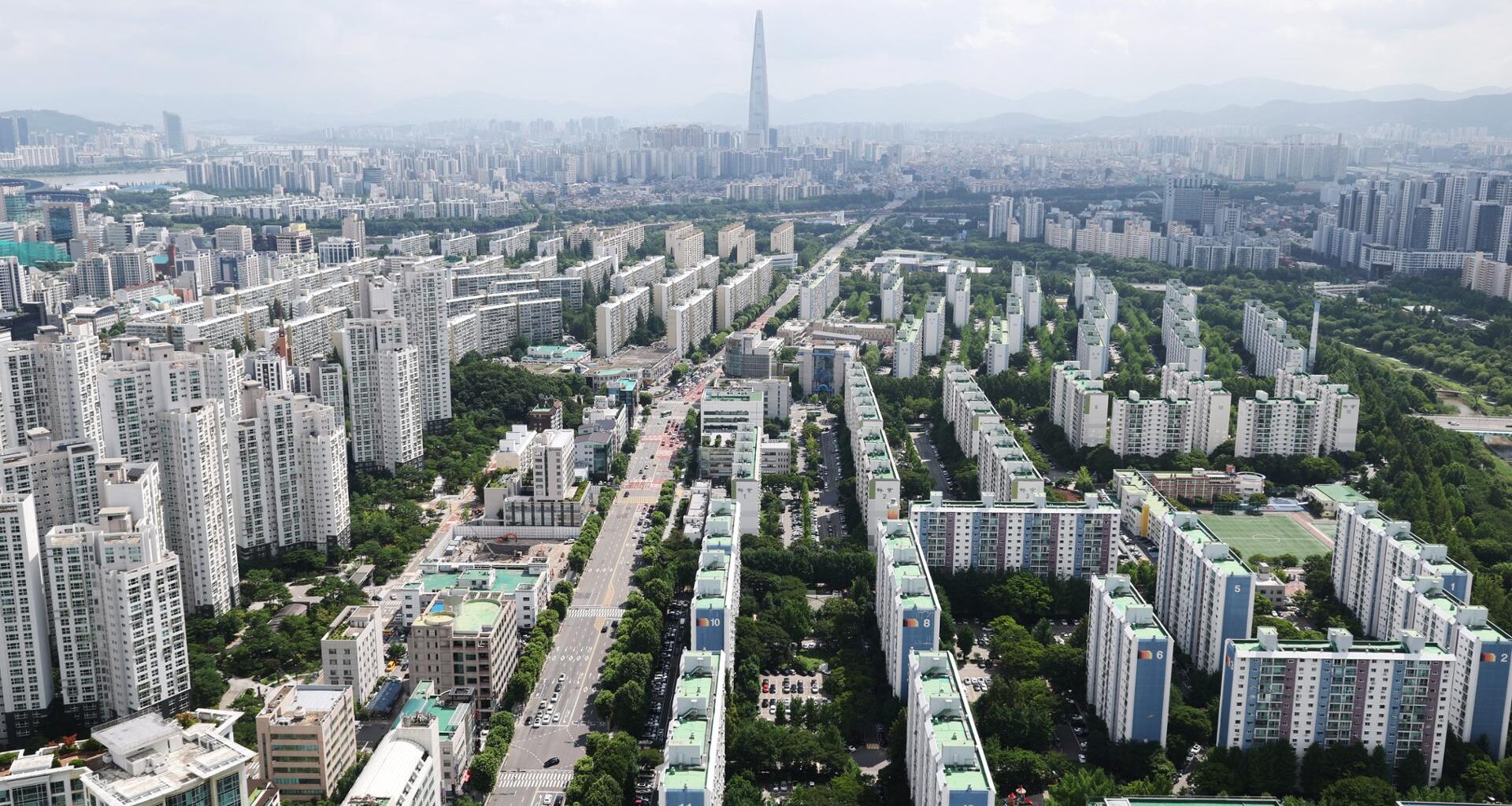 Apartment complexes are seen in Seoul