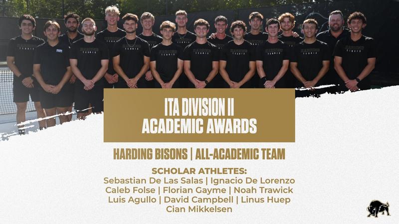 Harding Men’s Tennis Earns ITA All-Academic Team Honors; Nine Named Scholar-Athletes