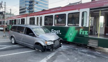 Minivan collides with CTrain in downtown Calgary