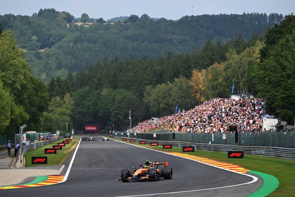 McLaren appeared to be deploying more electrical power than Mercedes on the Kemmel Straight, and clipping less at the end of it